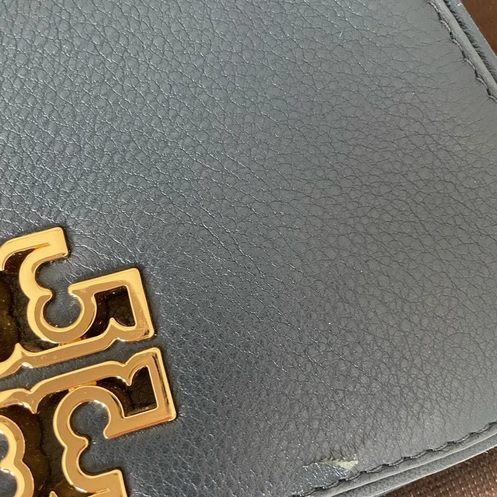 Tory Burch Navy Leather Crossbody Bag with Gold Accents - Picture 7 of 7
